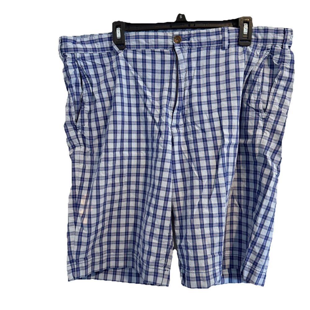 Brooks Brothers Zip Flat Front‎ Cotton Shorts Men's W40 Blue Pink Check